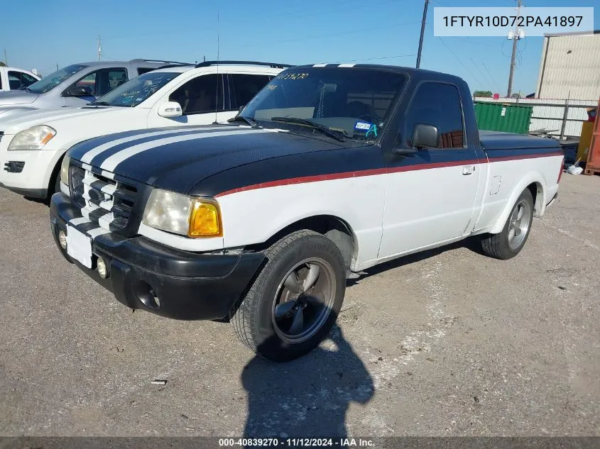 2002 Ford Ranger Xl/Xlt VIN: 1FTYR10D72PA41897 Lot: 40839270