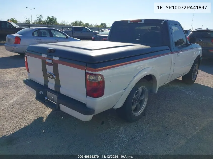 2002 Ford Ranger Xl/Xlt VIN: 1FTYR10D72PA41897 Lot: 40839270