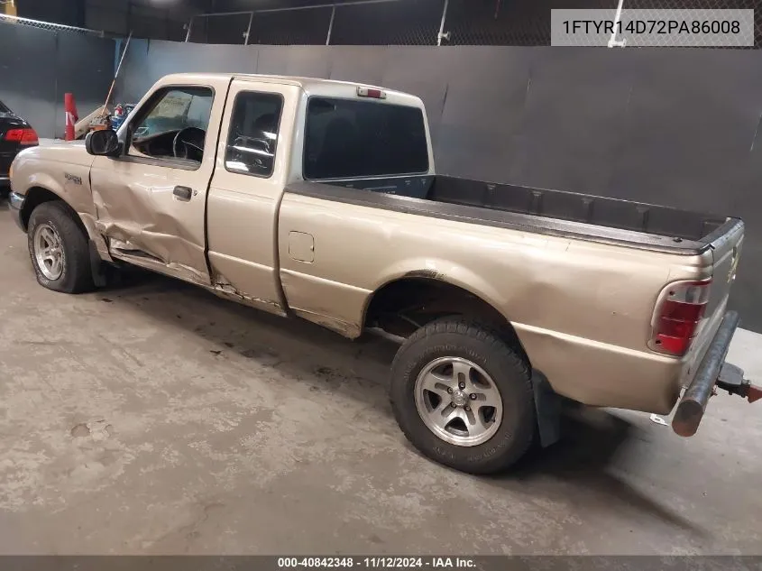 2002 Ford Ranger Xl/Xlt VIN: 1FTYR14D72PA86008 Lot: 40842348