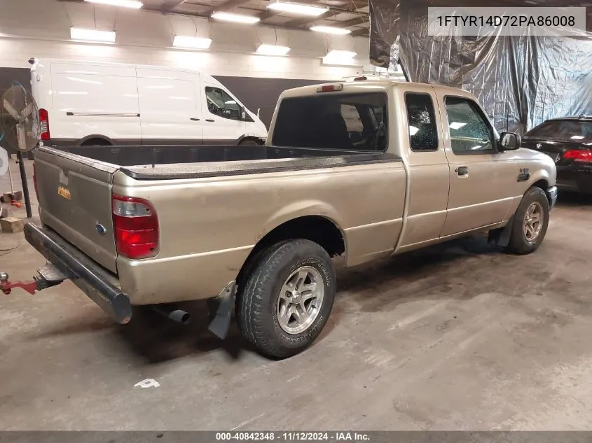 2002 Ford Ranger Xl/Xlt VIN: 1FTYR14D72PA86008 Lot: 40842348