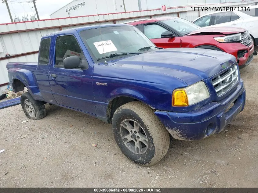 2003 Ford Ranger Edge/Tremor/Xl/Xlt VIN: 1FTYR14V63PB41316 Lot: 39606372