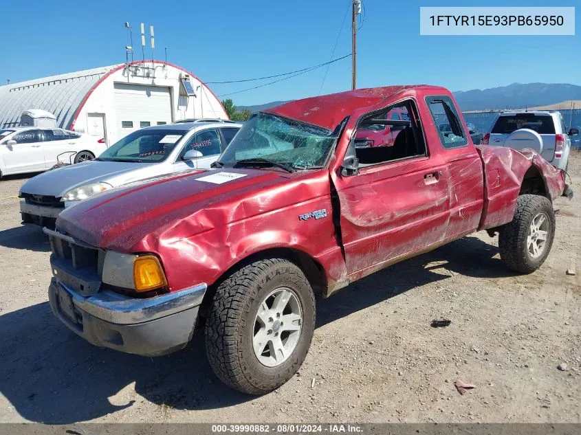 2003 Ford Ranger Xlt VIN: 1FTYR15E93PB65950 Lot: 39990882