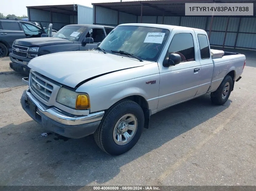 2003 Ford Ranger Edge/Tremor/Xl/Xlt VIN: 1FTYR14V83PA17838 Lot: 40060809