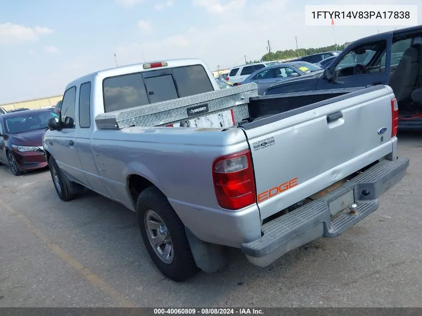 2003 Ford Ranger Edge/Tremor/Xl/Xlt VIN: 1FTYR14V83PA17838 Lot: 40060809