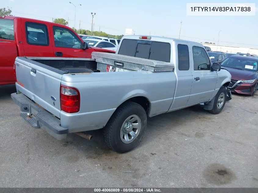 2003 Ford Ranger Edge/Tremor/Xl/Xlt VIN: 1FTYR14V83PA17838 Lot: 40060809