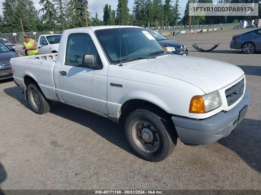 2003 Ford Ranger Xl/Xlt VIN: 1FTYR10D03PA89176 Lot: 40171169