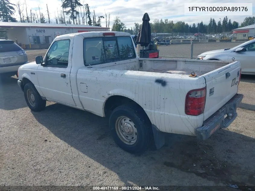 2003 Ford Ranger Xl/Xlt VIN: 1FTYR10D03PA89176 Lot: 40171169