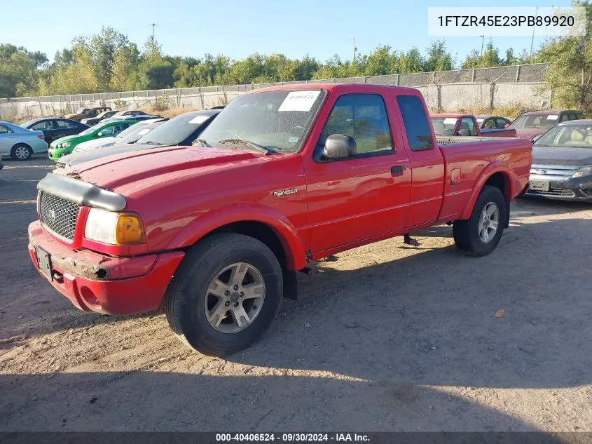 2003 Ford Ranger Edge/Xlt VIN: 1FTZR45E23PB89920 Lot: 40406524