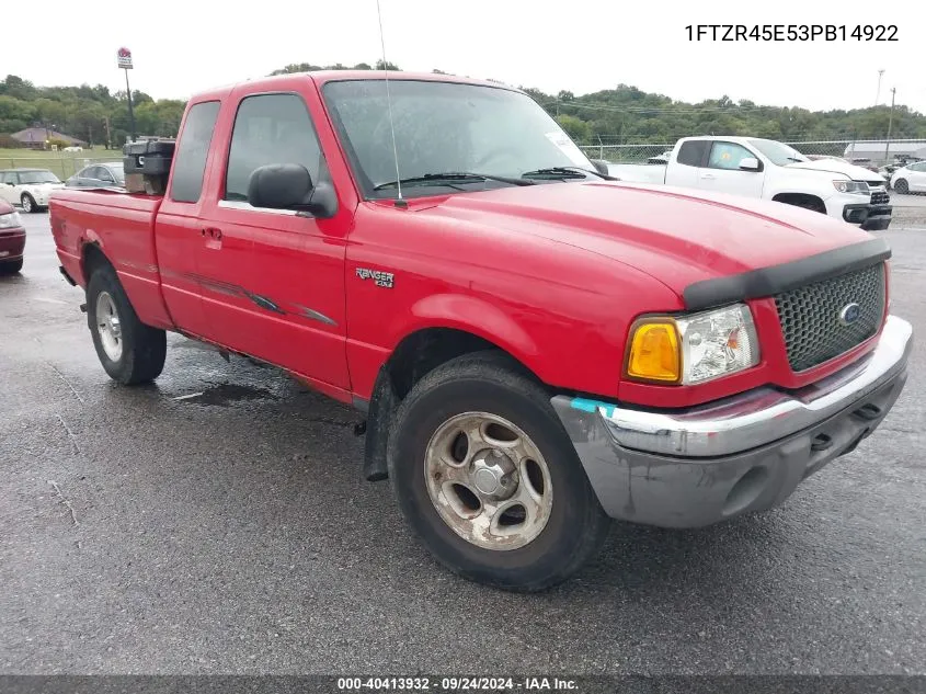 2003 Ford Ranger Super Cab VIN: 1FTZR45E53PB14922 Lot: 40413932