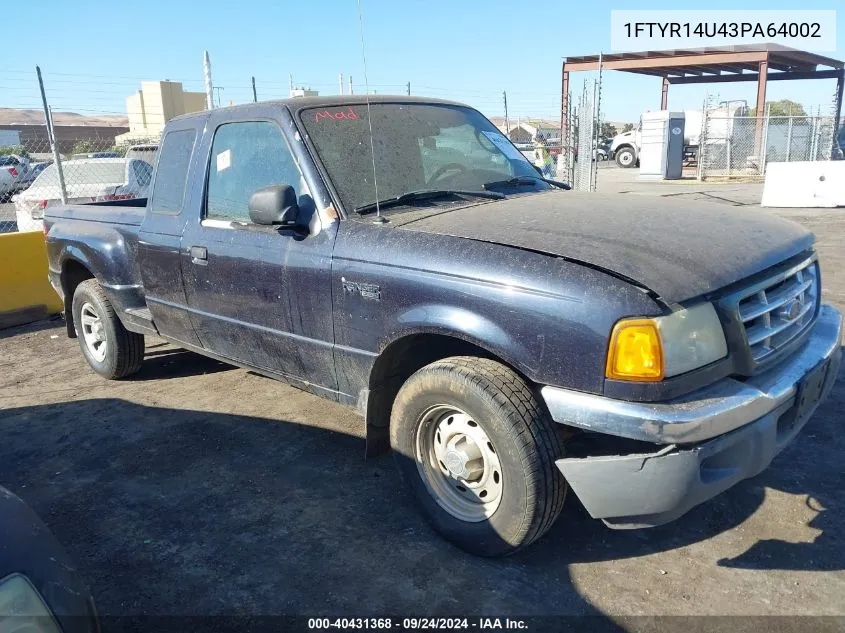 2003 Ford Ranger Edge/Tremor/Xl/Xlt VIN: 1FTYR14U43PA64002 Lot: 40431368