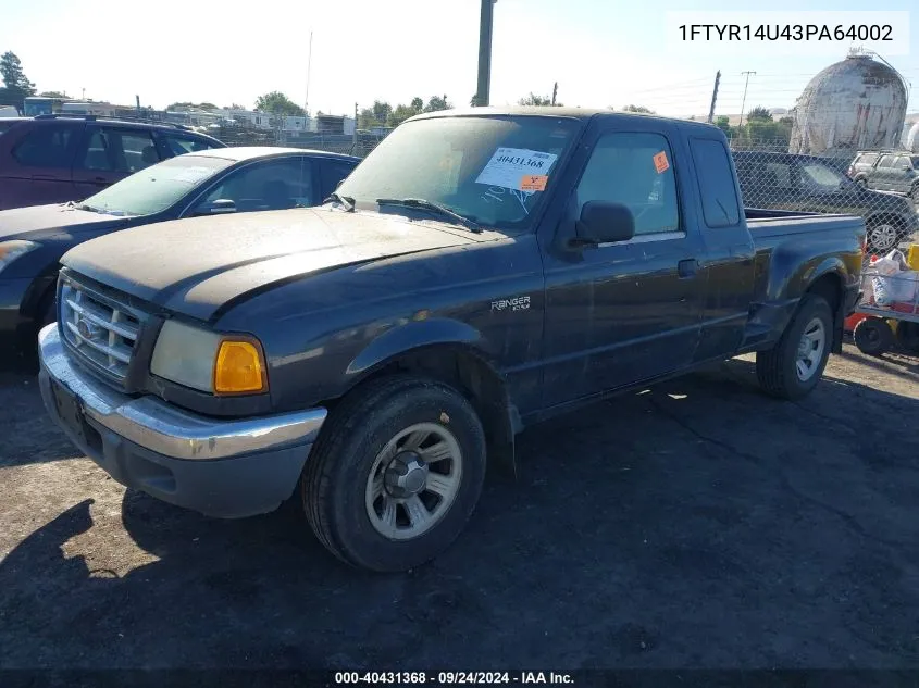 2003 Ford Ranger Edge/Tremor/Xl/Xlt VIN: 1FTYR14U43PA64002 Lot: 40431368