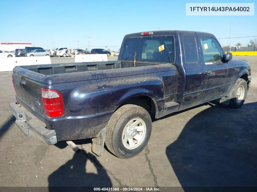 2003 Ford Ranger Edge/Tremor/Xl/Xlt VIN: 1FTYR14U43PA64002 Lot: 40431368