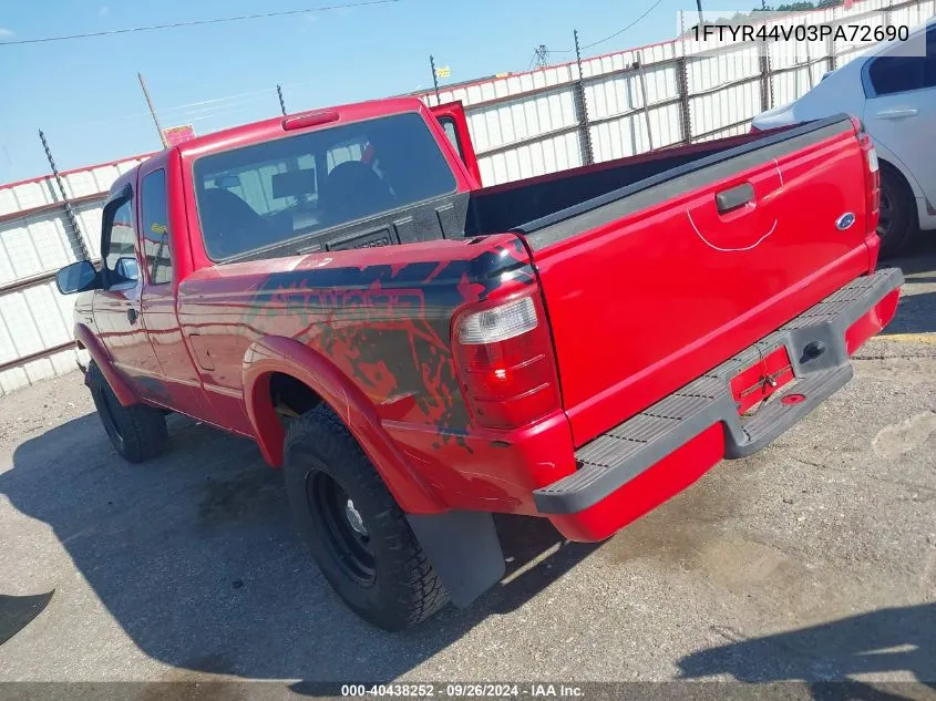 2003 Ford Ranger Edge/Tremor/Xlt VIN: 1FTYR44V03PA72690 Lot: 40438252