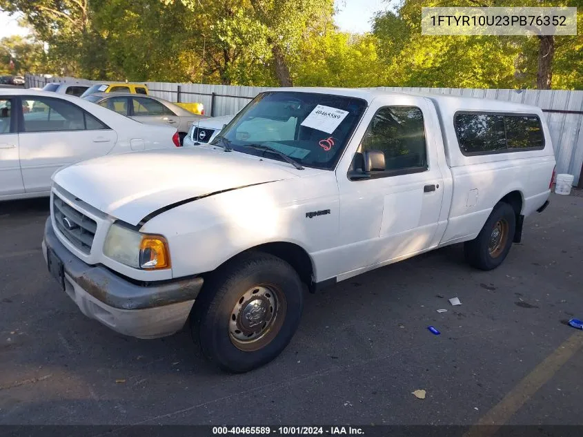 2003 Ford Ranger Edge/Xl/Xlt VIN: 1FTYR10U23PB76352 Lot: 40465589