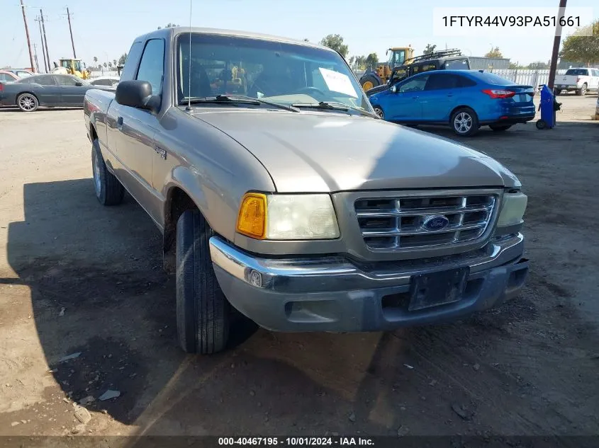 2003 Ford Ranger Edge/Tremor/Xlt VIN: 1FTYR44V93PA51661 Lot: 40467195