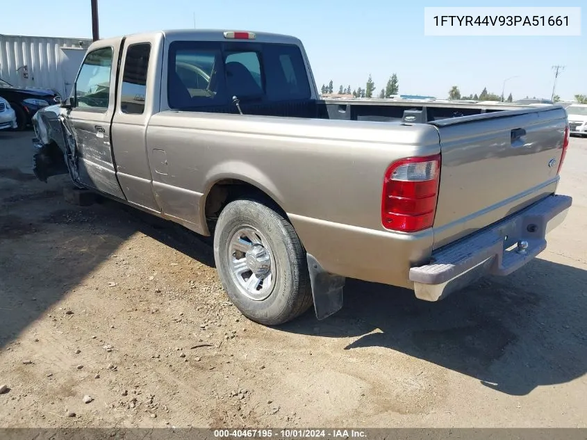 2003 Ford Ranger Edge/Tremor/Xlt VIN: 1FTYR44V93PA51661 Lot: 40467195