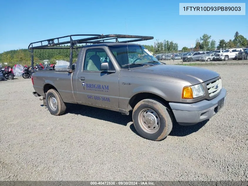 2003 Ford Ranger Xl/Xlt VIN: 1FTYR10D93PB89003 Lot: 40472538