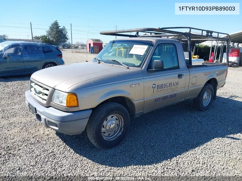 2003 Ford Ranger Xl/Xlt VIN: 1FTYR10D93PB89003 Lot: 40472538