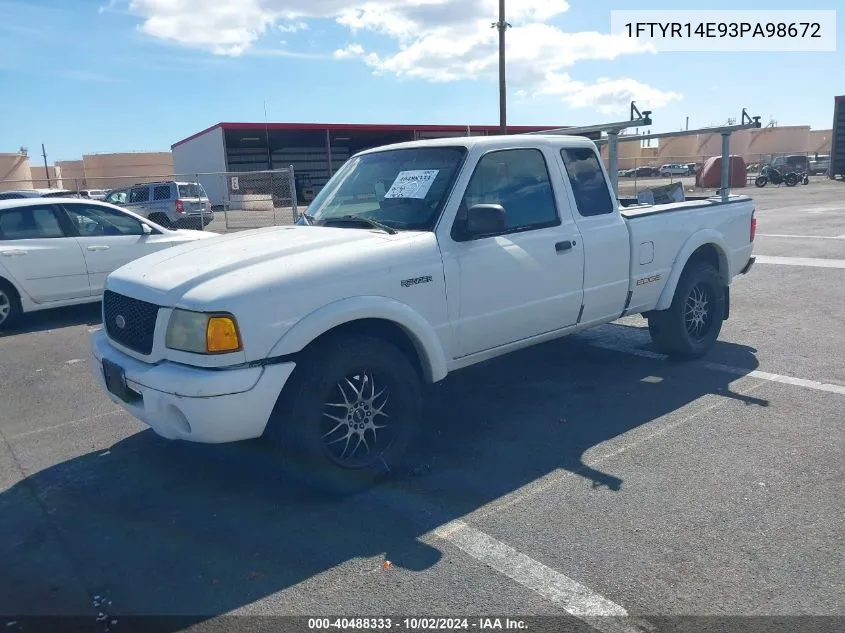 2003 Ford Ranger Edge VIN: 1FTYR14E93PA98672 Lot: 40488333