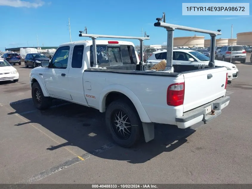 2003 Ford Ranger Edge VIN: 1FTYR14E93PA98672 Lot: 40488333