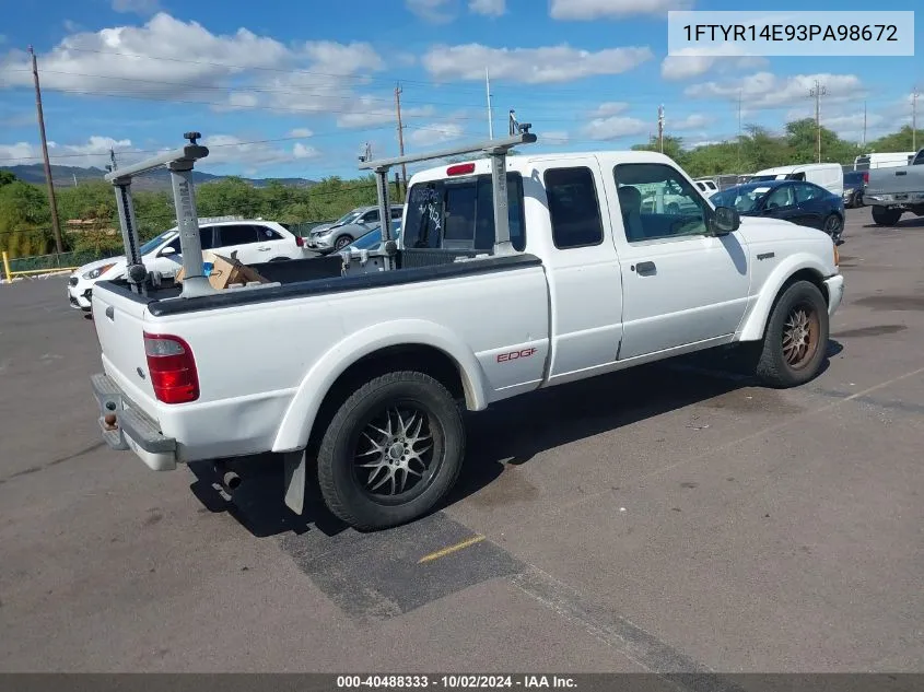 2003 Ford Ranger Edge VIN: 1FTYR14E93PA98672 Lot: 40488333