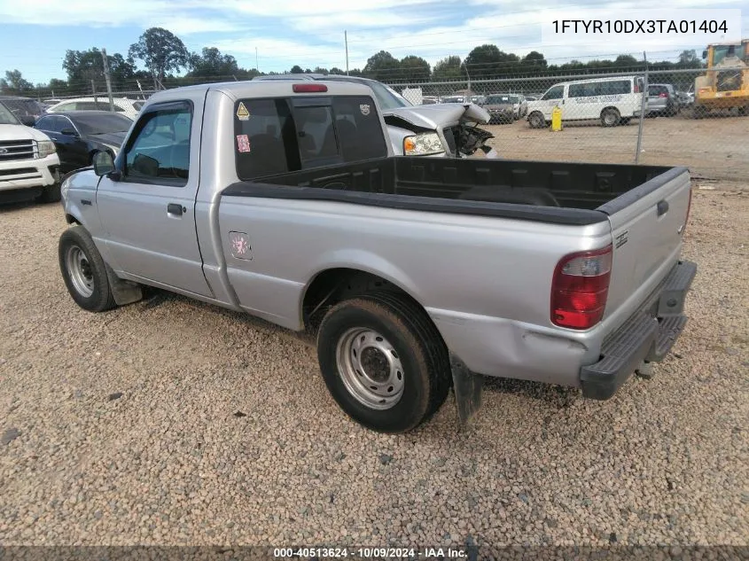 2003 Ford Ranger Xl/Xlt VIN: 1FTYR10DX3TA01404 Lot: 40513624