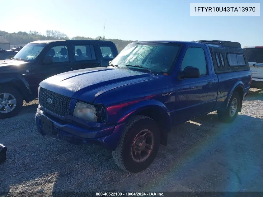 2003 Ford Ranger Edge/Xl/Xlt VIN: 1FTYR10U43TA13970 Lot: 40522100