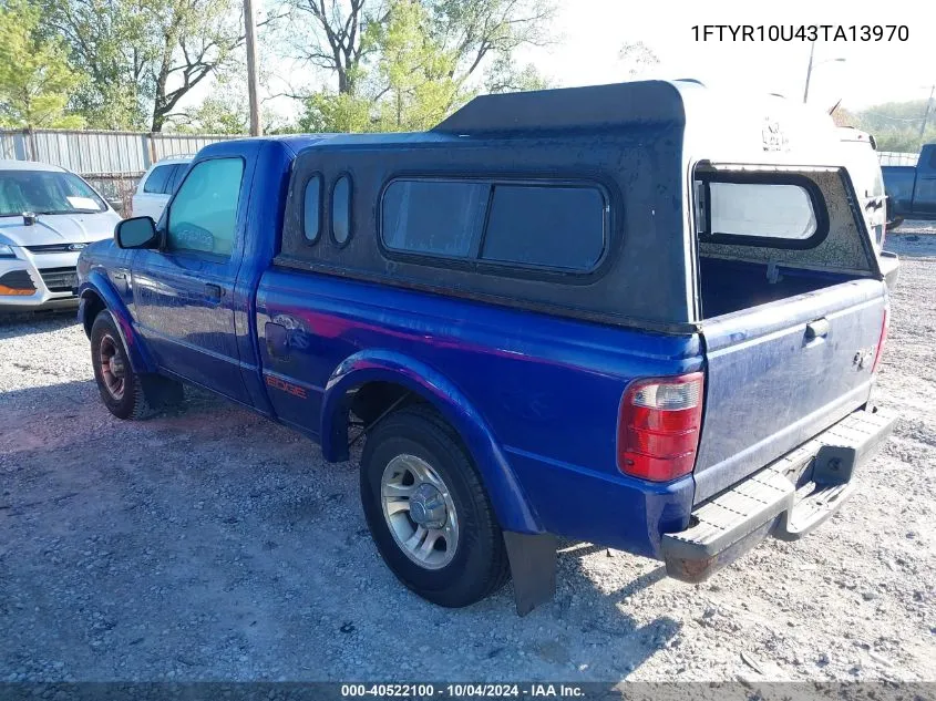 2003 Ford Ranger Edge/Xl/Xlt VIN: 1FTYR10U43TA13970 Lot: 40522100