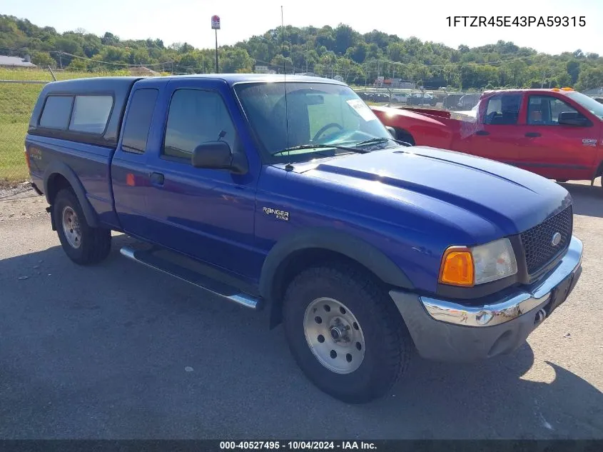 2003 Ford Ranger Edge/Xlt VIN: 1FTZR45E43PA59315 Lot: 40527495