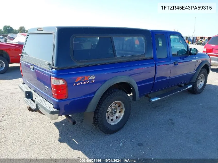 2003 Ford Ranger Edge/Xlt VIN: 1FTZR45E43PA59315 Lot: 40527495