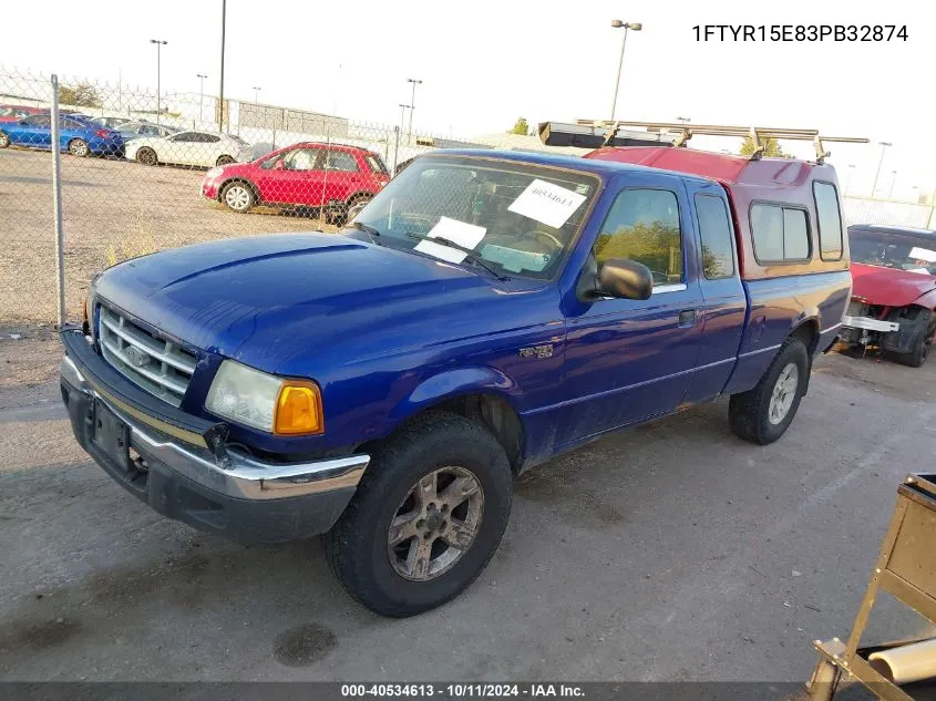 2003 Ford Ranger Xlt VIN: 1FTYR15E83PB32874 Lot: 40534613