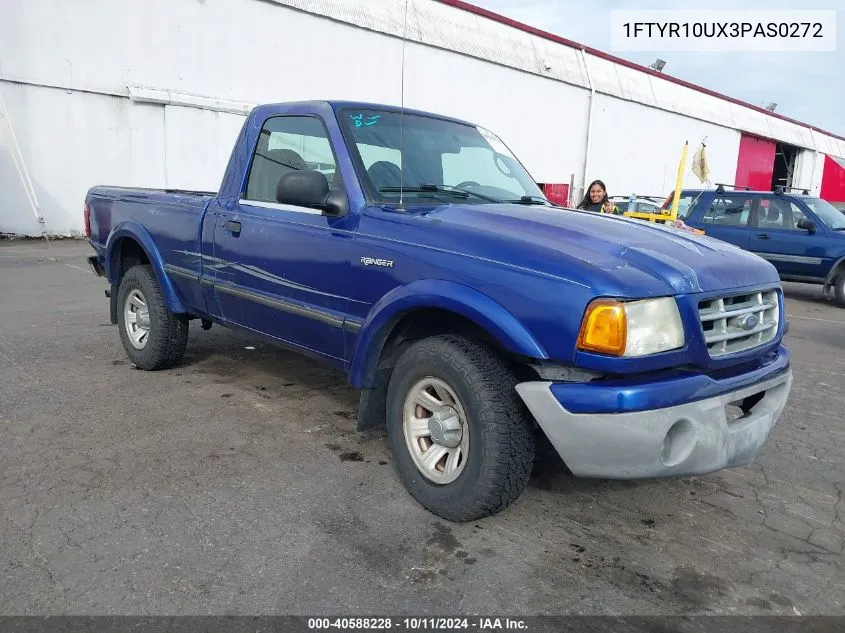 2003 Ford Ranger Edge/Xl/Xlt VIN: 1FTYR10UX3PAS0272 Lot: 40588228