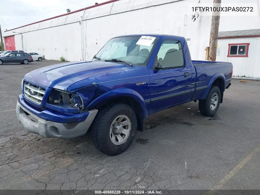 2003 Ford Ranger Edge/Xl/Xlt VIN: 1FTYR10UX3PAS0272 Lot: 40588228