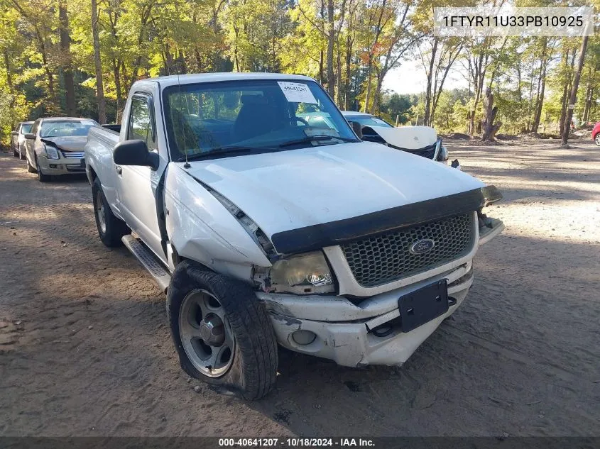 2003 Ford Ranger Edge VIN: 1FTYR11U33PB10925 Lot: 40641207