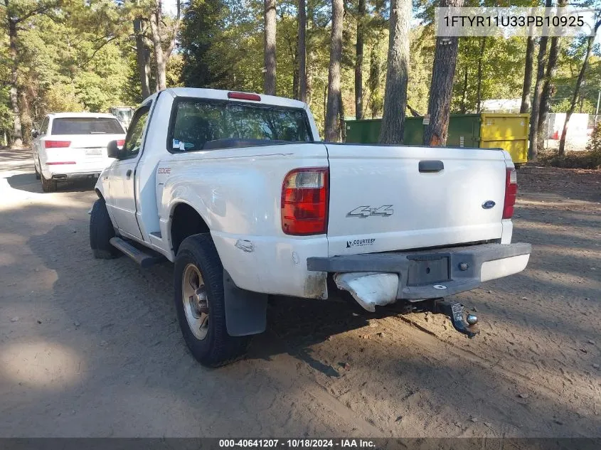 2003 Ford Ranger Edge VIN: 1FTYR11U33PB10925 Lot: 40641207