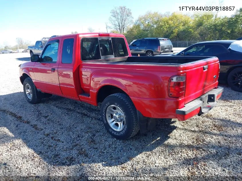 2003 Ford Ranger Edge/Tremor/Xlt VIN: 1FTYR44V03PB18857 Lot: 40645871