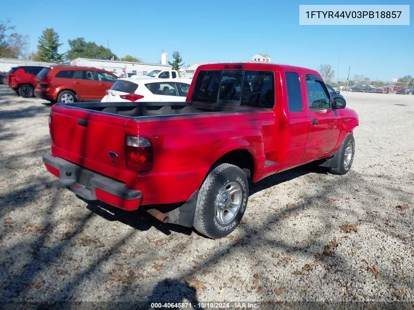 2003 Ford Ranger Edge/Tremor/Xlt VIN: 1FTYR44V03PB18857 Lot: 40645871