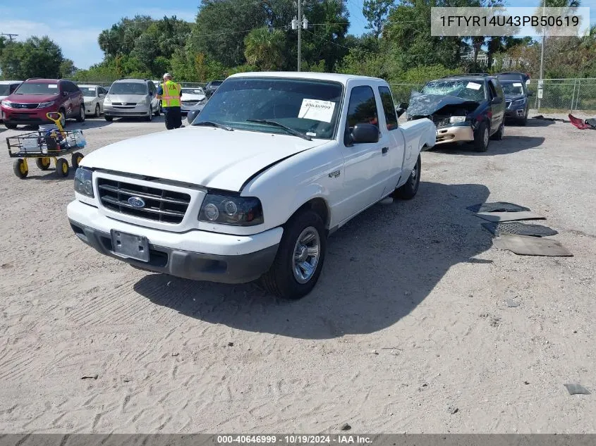 2003 Ford Ranger Edge/Tremor/Xl/Xlt VIN: 1FTYR14U43PB50619 Lot: 40646999