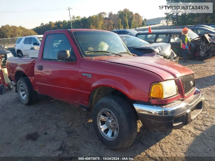 2003 Ford Ranger Edge/Xl/Xlt VIN: 1FTYR10U63TA34576 Lot: 40670875