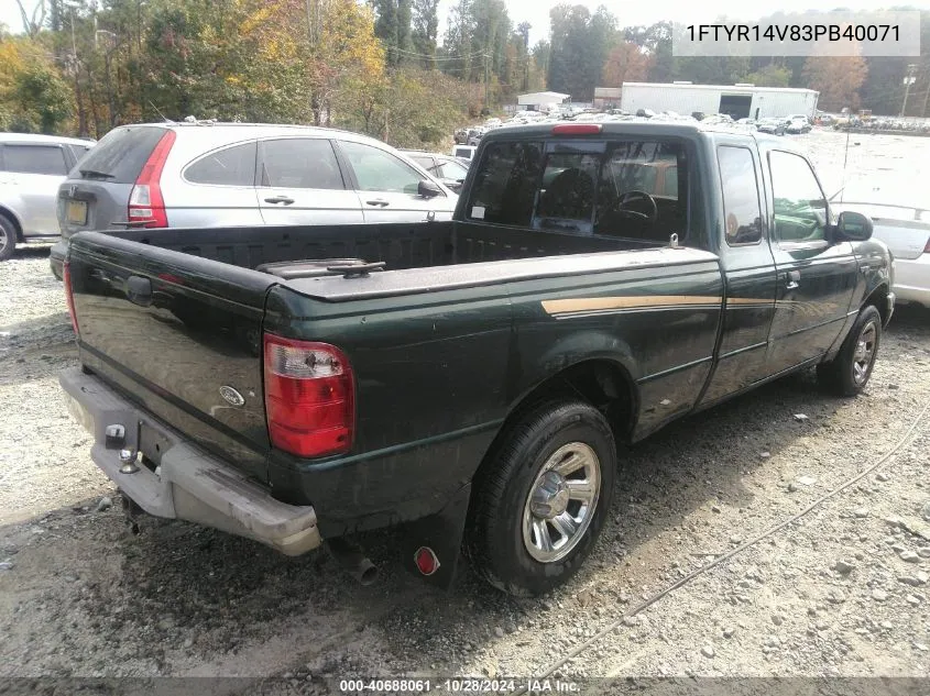 2003 Ford Ranger Edge/Tremor/Xl/Xlt VIN: 1FTYR14V83PB40071 Lot: 40688061