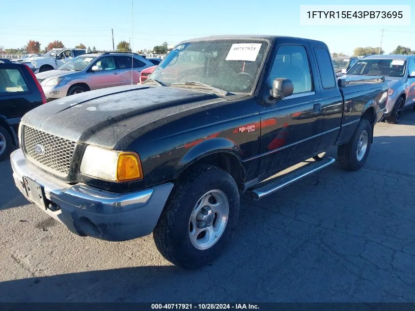 2003 Ford Ranger Xlt VIN: 1FTYR15E43PB73695 Lot: 40717921