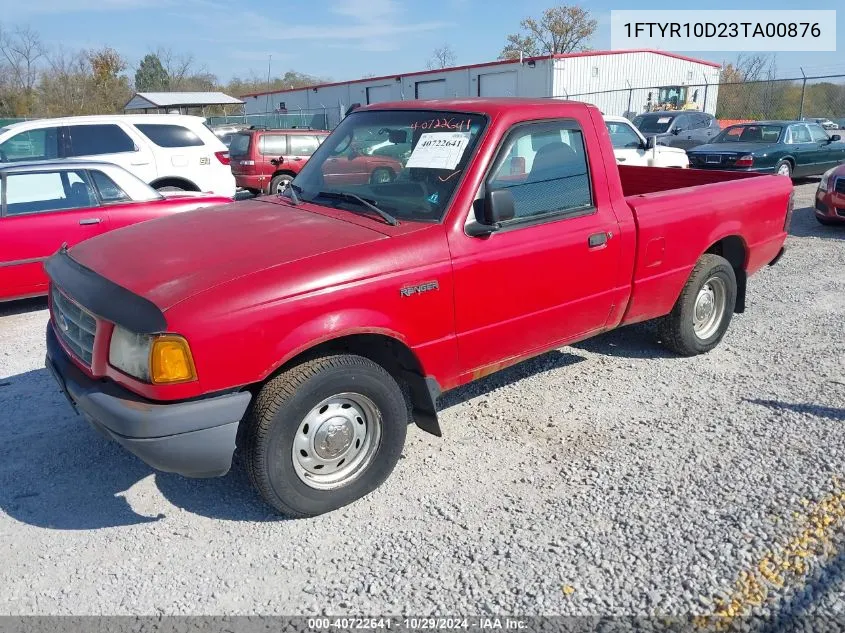 2003 Ford Ranger Xl/Xlt VIN: 1FTYR10D23TA00876 Lot: 40722641