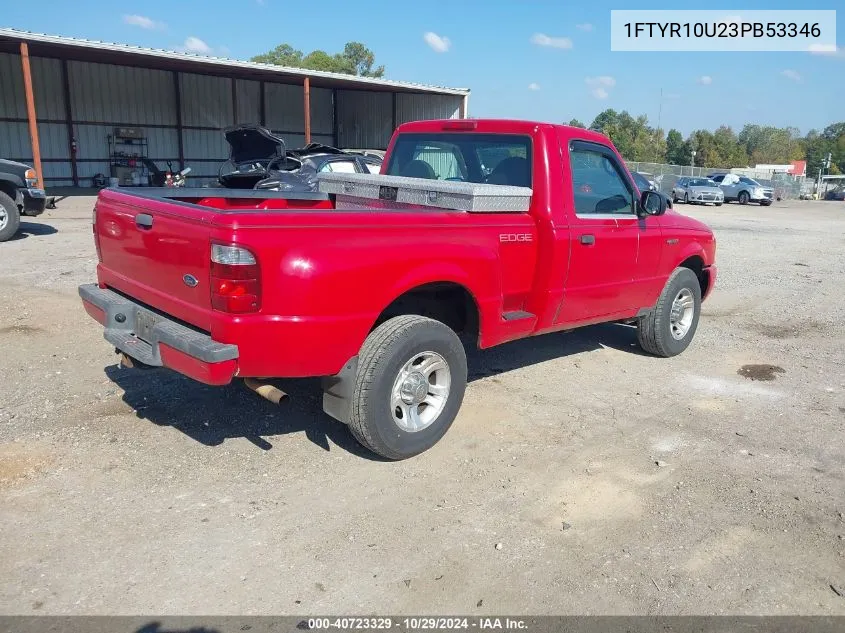 2003 Ford Ranger Edge/Xl/Xlt VIN: 1FTYR10U23PB53346 Lot: 40723329