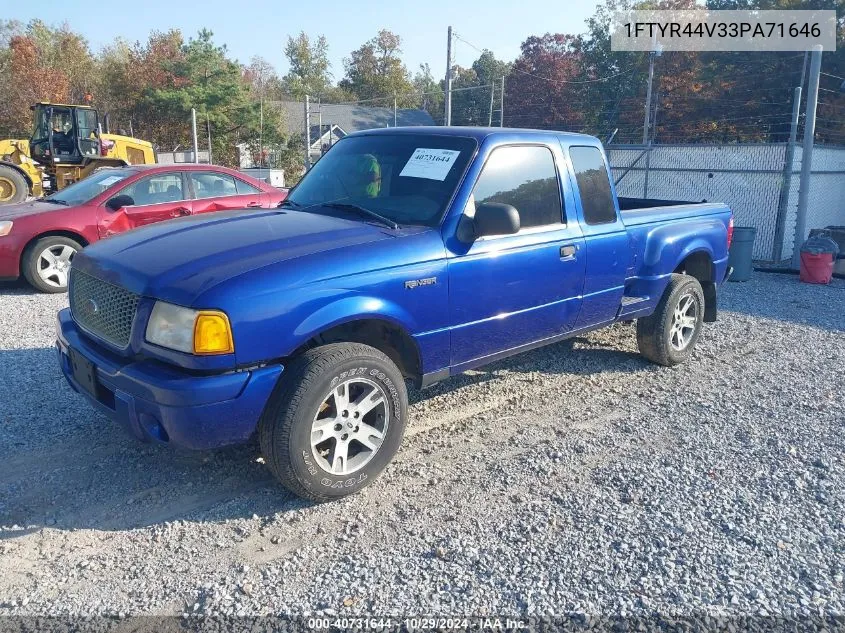 2003 Ford Ranger Edge/Tremor/Xlt VIN: 1FTYR44V33PA71646 Lot: 40731644