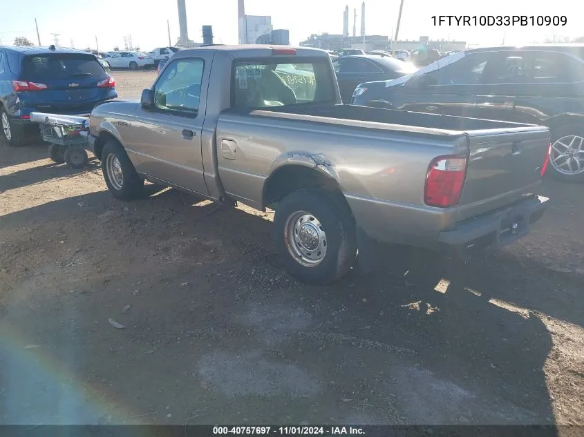 2003 Ford Ranger Xl/Xlt VIN: 1FTYR10D33PB10909 Lot: 40757697