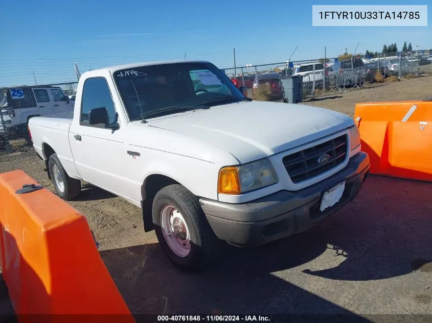 2003 Ford Ranger Edge/Xl/Xlt VIN: 1FTYR10U33TA14785 Lot: 40761848