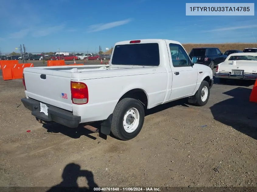 2003 Ford Ranger Edge/Xl/Xlt VIN: 1FTYR10U33TA14785 Lot: 40761848