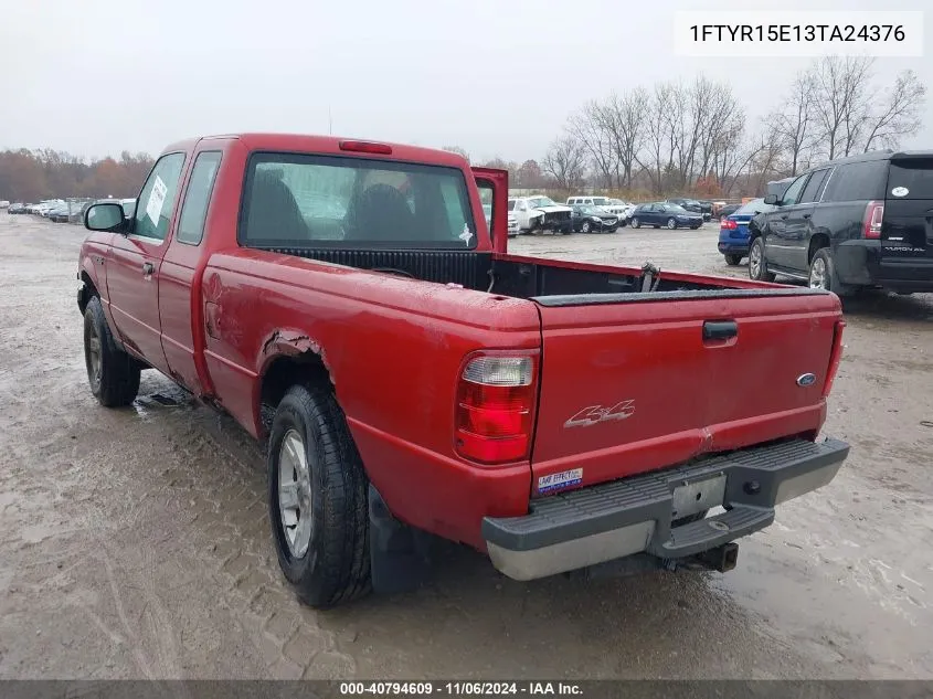 2003 Ford Ranger Xlt VIN: 1FTYR15E13TA24376 Lot: 40794609