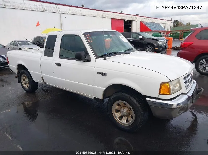 2003 Ford Ranger Edge/Tremor/Xlt VIN: 1FTYR44V43PA71347 Lot: 40836635