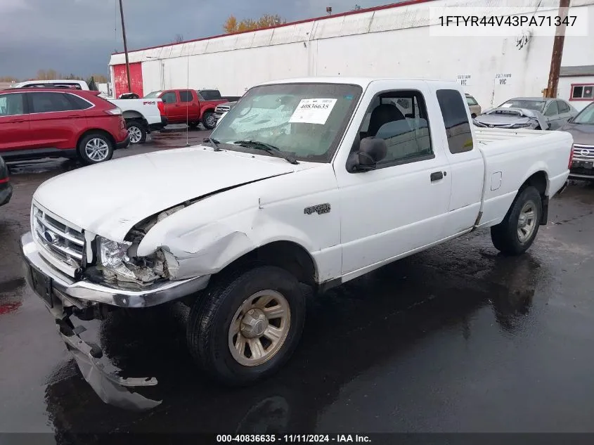 2003 Ford Ranger Edge/Tremor/Xlt VIN: 1FTYR44V43PA71347 Lot: 40836635